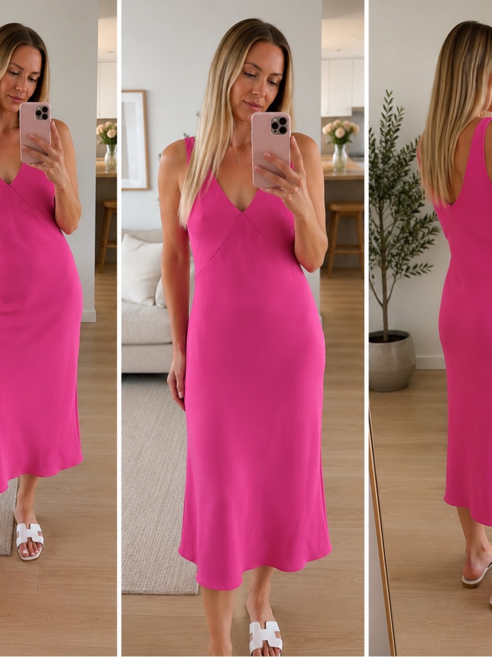 a new day Bright Pink V-Neck Slip Dress